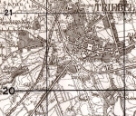 Zawartość: Miejscowość Trzebiel. Fragment mapy, skala skażona, Topographische Karte (Messtischblatt), nr 3454 Triebel., 1:25 000, 1938 r.; Własność Intelektualna: -; Prawa majątkowe: -; Dookreślenie: Mapy – Archiwum Map Zachodniej Polski. www.amzp.pl