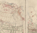 Zawartość – Content: Mapa katastralna Bojadeł (fragment), skala 1:4000, 1865 r.;  Własność Intelektualna – Intellectual Property: b. d.;Prawa Majątkowe: Archiwum Państwowe w Zielonej Górze;Dookreślenie: Materiał zawarty w jednostce archiwalnej sygn. 1, zespół: Urząd Katastralny w Zielonej Górze.