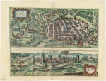 Zawartość – Content: Panoramy Poznania i Krosna (u dołu), sztych, Kolonia 1618 r.;  Własność Intelektualna – Intellectual Property: Georg Braun, Franz Hogenberg (?);Prawa Majątkowe: Sächsische Landesbibliothek – Staats- und Universitätsbibliothek Dresden;  Dookreślenie – Instantation: podpisy na rycinach – Posnania : elegans Poloniae in finibus Silesiae Civitas; Crosno. Materiał reprodukowany w: http://www.deutschefotothek.de/documents/obj/71040009 [data dostępu: 03.06.2015], gdzie znajduje się informacja, że dolna rycina przedstawia panoramę Krosna Odrzańskiego. Różne wersje tej samej grafiki reprodukowane w: http://fotopolska.eu/Krosno_Panoramy_Krosna?f=16549-foto [data dostępu: 03.06.2015] oraz http://www.ebib.pl/2008/95/a.php?krol [data dostępu: 03.06.2015]. W obu źródłach rycina (miedzioryt) autorstwa Georga Brauna i Franz Hogenberga, określona jest jednak jako panorama miasta Krosno na Podkarpaciu, opublikowana w dziele  Civitates orbis terrarum, wydanym w Kolonii w 1617 r.