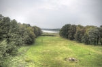 Widok na park oraz Jezioro Brodzkie z poddasza pałacu.