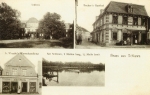 Zawartość – Content: Zawartość – Content: Pałac w Sławie od strony ogrodu, gospoda Beckera, sklep Alberta Woyde, Jezioro Sławskie. Karta pocztowa, ok. 1900 r.;  Własność intelektualna – Intelectual Property: brak danych;  Prawa majątkowe: Artur Pacyga; Urząd Miejski w Sławie;  Dookreślenie – Instantiation: obieg pocztowy 1905 r.